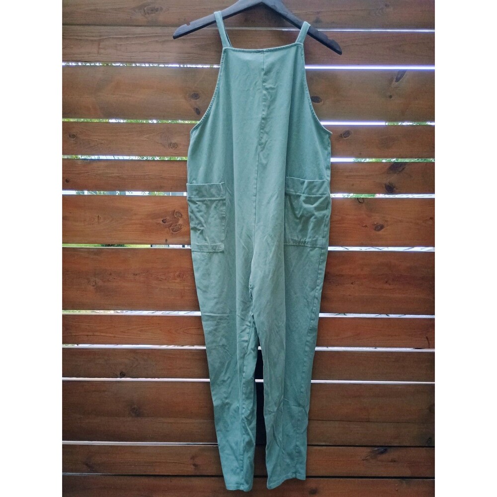 Storq Maternity Nursing Overalls Sage Green Cotton Stretch Jumpsuit Size 2
